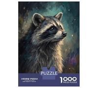 Rompecabezas De 1000 Piezas para Adolescentes Raccoon Portrait in Moody Lighting Rompecabezas para Adultos Juegos Divertidos Desafío Difícil para Cumpleaños, Navidad 70x50cm/1000pcs