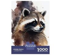 Rompecabezas De 1000 Piezas para Adolescentes Raccoon Watercolor Rompecabezas para Adultos Juego Familiar Regalos De Decoración Amigos Y Familiares 70x50cm/1000pcs
