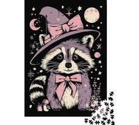 Rompecabezas De 1000 Piezas para Adolescentes Raccoon Witch Halloween Shirt Rompecabezas para Adultos Juguetes Antiestrés Mejora La Memoria Gran Regalo para Jugar 70x50cm/1000pcs