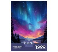 Rompecabezas De 1000 Piezas para Adolescentes Rainbow Aurora Over Lake Rompecabezas para Adultos Juego Práctico Ensamblaje De Patrones Regalo De Cumpleaños, Regalos, 52x38cm/1000pcs