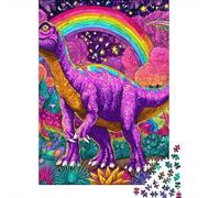 Rompecabezas De 1000 Piezas para Adolescentes Rainbow Dinosaur Fantasy Art Rompecabezas para Adultos Juguetes De Bricolaje Montaje De Patrones Ayuda A Ejercitar El Cerebro 52x38cm/1000pcs