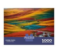 Rompecabezas De 1000 Piezas para Adolescentes Rainbow Fields of Colorful Flowers Rompecabezas para Adolescentes Juguetes Antiestrés Regalos para Mujeres Regalos para Reducir El Estrés 52x38cm/1000pcs