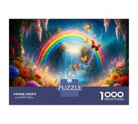 Rompecabezas De 1000 Piezas para Adolescentes Rainbow Garden Fantasy Rompecabezas para Adultos Juegos Relajantes Regalos para Mujeres Interacción Entre Padres E Hijos 52x38cm/1000pcs