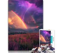 Rompecabezas de 1000 Piezas para Adolescentes Rainbow Lightning, Toda la Familia Tamaño: 50x75cm