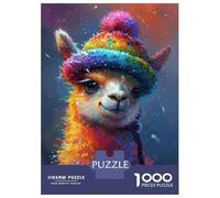 Rompecabezas De 1000 Piezas para Adolescentes Rainbow Llama Wall Art Print Rompecabezas Juegos Relajantes Regalos para Mujeres Cumpleaños 70x50cm/1000pcs