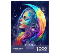 Rompecabezas De 1000 Piezas para Adolescentes Rainbow Moon Goddess Rompecabezas para Adultos Juguetes Antiestrés Difícil Difícil Desafiante De Completar 38x26cm/1000pcs