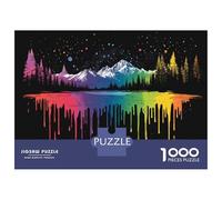 Rompecabezas De 1000 Piezas para Adolescentes Rainbow Mountain Reflections Rompecabezas para Adultos Juegos Relajantes Regalos para Mujeres Interacción Entre Padres E Hijos 38x26cm/1000pcs