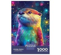 Rompecabezas De 1000 Piezas para Adolescentes Rainbow Otter in Space Rompecabezas Juegos Relajantes Decoración De Pared Regalos para Amigos Y Familiares 38x26cm/1000pcs