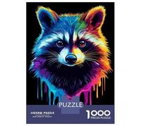 Rompecabezas De 1000 Piezas para Adolescentes Rainbow Pop Art Raccoon Rompecabezas para Adultos Juguetes Antiestrés Difícil Difícil Desafiante De Completar 70x50cm/1000pcs