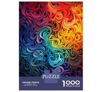 Rompecabezas De 1000 Piezas para Adolescentes Rainbow Swirls Abstract Art Print Rompecabezas para Adultos Juegos De Relajación Análisis Y Lógica Cumpleaños 52x38cm/1000pcs