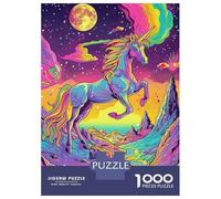 Rompecabezas De 1000 Piezas para Adolescentes Rainbow Unicorn Cosmic Rompecabezas para Adultos Juegos Relajantes Mejora La Memoria Ayuda A Ejercitar El Cerebro 70x50cm/1000pcs