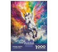 Rompecabezas De 1000 Piezas para Adolescentes Rainbow Unicorn Rompecabezas para Adultos Juegos Relajantes Desafío Difícil Diversión En Casa Actividades, 38x26cm/1000pcs