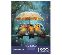 Rompecabezas De 1000 Piezas para Adolescentes Rainy Birds Under Umbrella Rompecabezas para Adultos Juegos Divertidos Regalos para Mujeres Desafiantes De Completar 38x26cm/1000pcs