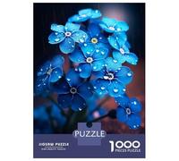 Rompecabezas De 1000 Piezas para Adolescentes Rainy Blue Flower Rompecabezas para Adultos Juegos Relajantes Vacaciones En Casa Matar El Tiempo 70x50cm/1000pcs