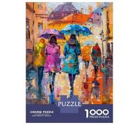 Rompecabezas De 1000 Piezas para Adolescentes Rainy Day Cityscape Painting Rompecabezas para Adultos Juego De Ingenio Desafío Difícil Cumpleaños 70x50cm/1000pcs