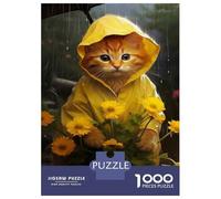 Rompecabezas De 1000 Piezas para Adolescentes Rainy Day Yellow Cat Rompecabezas para Adolescentes Juego Práctico para Mejorar La Memoria Regalos Y Cumpleaños Únicos 70x50cm/1000pcs