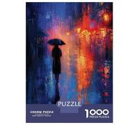 Rompecabezas De 1000 Piezas para Adolescentes Rainy Night Cityscape Rompecabezas para Adultos Juegos Relajantes Alivia El Estrés Ayuda A Ejercitar El Cerebro 52x38cm/1000pcs
