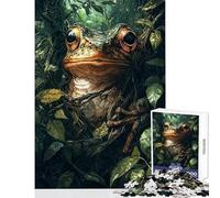 Rompecabezas de 1000 Piezas para Adolescentes Rana en exuberante follaje Juegos relajantes Que mejoran la Memoria Juguetes de decoración para el hogar Entrena tu Cerebro y Tus Manos (38x52cm)