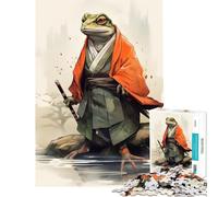 Rompecabezas de 1000 Piezas para Adolescentes Rana Guerrero samurái Sapo Juegos Familiares Juguetes educativos Regalo para cumpleaños Actividades Familiares (tamaño 38x52cm)