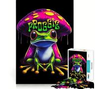 Rompecabezas de 1000 Piezas para Adolescentes Rana psicodélica (y Seta) Juego de Ajuste Desafío Mental Juguete Diversión Tranquila Escena navideña Arte (38x52cm)