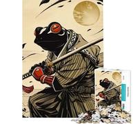Rompecabezas de 1000 Piezas para Adolescentes Rana Samurai Juguete Educativo para Aprender y Mejorar la Memoria Regalo de cumpleaños (tamaño 38x26cm)