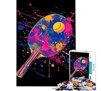 Rompecabezas de 1000 Piezas para Adolescentes Raqueta y Pelota de Tenis de Mesa Coloridas Juego práctico Que estimula el análisis y la lógica Ideal para Mayores de 14 años (50x75cm)