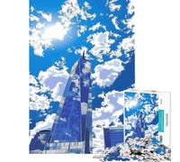 Rompecabezas de 1000 Piezas para Adolescentes Rascacielos de Nueva York bajo un Cielo Azul Rompecabezas para Adultos Juego práctico de análisis y lógica para Reducir el estrés Regalo Ideal (38x52cm)