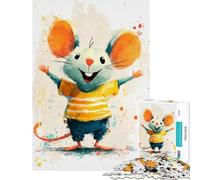 Rompecabezas de 1000 Piezas para Adolescentes Ratón de Dibujos Animados Feliz con los Brazos Abiertos Juego Familiar Que desafía la Inteligencia Juguetes adictivos Regalos de Amigo Invisible Mejora