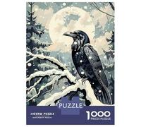 Rompecabezas De 1000 Piezas para Adolescentes Raven and The Winter Moon Rompecabezas para Adultos Juego Práctico Decoración del Hogar Cumpleaños Y Navidad 38x26cm/1000pcs