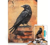 Rompecabezas de 1000 Piezas para Adolescentes Raven On Old Vintage Books Juegos relajantes desafío difícil colección de Artistas Bellas Artes 38x52cm
