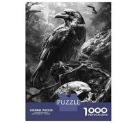 Rompecabezas De 1000 Piezas para Adolescentes Raven Skull Art Print Rompecabezas para Adultos Juego Familiar Pero Divertido Y Humorístico Desafío Educativo 52x38cm/1000pcs