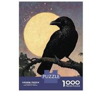 Rompecabezas De 1000 Piezas para Adolescentes Raven Under Full Moon Rompecabezas Juego De Ingenio Decoración De Pared Regalos De Cumpleaños Y Únicos 70x50cm/1000pcs