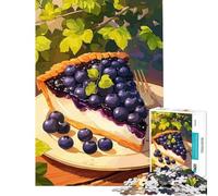 Rompecabezas de 1000 Piezas para Adolescentes Rebanada de Tarta de arándanos con Tenedor Juguetes educativos Juegos educativos Ideas para Regalos educativos (Tamaño 38x52cm)