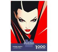 Rompecabezas De 1000 Piezas para Adolescentes Red and Black Female Portrait Rompecabezas para Adultos Juego De Ingenio Pero Divertido Y Humorístico Desafío Educativo 70x50cm/1000pcs
