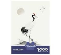 Rompecabezas De 1000 Piezas para Adolescentes Red-Crowned Crane with Sun and Birds Rompecabezas para Adultos Juegos Relajantes Regalos para Mujeres Interacción Entre Padres E Hijos 52x38cm/1000pcs