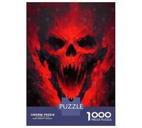 Rompecabezas De 1000 Piezas para Adolescentes Red Demon Skull Rompecabezas para Adultos Juegos De Relajación Ensamblaje De Patrones Diversión En Casa Actividades, 70x50cm/1000pcs