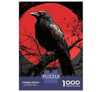 Rompecabezas De 1000 Piezas para Adolescentes Red Eye Raven Rompecabezas para Adultos Juguetes Antiestrés Ensamblaje De Patrones Desafiante De Completar 70x50cm/1000pcs