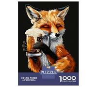 Rompecabezas De 1000 Piezas para Adolescentes Red Fox Beer Rompecabezas para Adultos Juegos Divertidos Decoración Cumpleaños, Navidad 52x38cm/1000pcs