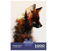 Rompecabezas De 1000 Piezas para Adolescentes Red Fox Double Exposure Rompecabezas para Adultos Juegos Divertidos Decoración Ayuda A Ejercitar El Cerebro 52x38cm/1000pcs