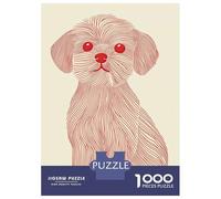 Rompecabezas De 1000 Piezas para Adolescentes Red Line Dog Illustration Rompecabezas para Adolescentes Juegos Relajantes Decoración Perfecta Regalos De Cumpleaños Y Únicos 38x26cm/1000pcs
