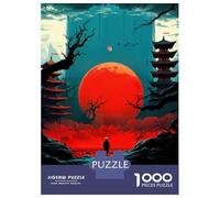 Rompecabezas De 1000 Piezas para Adolescentes Red Moon Japan Night Rompecabezas para Adultos Juegos Relajantes Desafío Difícil Diversión En Casa Actividades, 70x50cm/1000pcs
