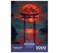 Rompecabezas De 1000 Piezas para Adolescentes Red Moon Torii Gate Rompecabezas para Adultos Juego De Ingenio Una Obra De Arte Regalos para Amigos Y Familiares 70x50cm/1000pcs