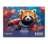 Rompecabezas De 1000 Piezas para Adolescentes Red Panda Astronaut in Space Rompecabezas para Adultos Juguetes Antiestrés Corte De Precisión Regalos para Amigos Y Familiares 52x38cm/1000pcs