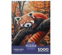 Rompecabezas De 1000 Piezas para Adolescentes Red Panda in Autumn Forest Rompecabezas Juegos Relajantes Decoración De Pared Regalos para Amigos Y Familiares 38x26cm/1000pcs