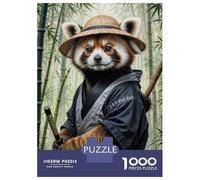 Rompecabezas De 1000 Piezas para Adolescentes Red Panda Samurai Armor Rompecabezas para Adultos Juegos Familiares Mejora La Memoria Cumpleaños Y Navidad 38x26cm/1000pcs