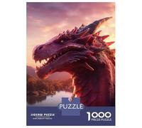 Rompecabezas De 1000 Piezas para Adolescentes Red Ruby Dragon Rompecabezas para Adolescentes Juego De Ingenio Decoración De Pared Difícil Y Desafiante 52x38cm/1000pcs