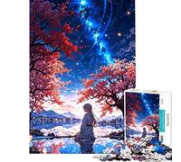 Rompecabezas de 1000 Piezas para Adolescentes Reflejo bajo Las Estrellas ︰ Serenidad Junto al Lago Rompecabezas para Adultos Juegos relajantes Divertidos y con Humor para cumpleaños y Navidad
