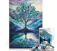 Rompecabezas de 1000 Piezas para Adolescentes: Reflejo de árbol de Cristal, Juegos Divertidos, Entrena tu Cerebro y Tus Manos, Juego de desafío único 38x26cm