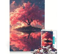 Rompecabezas de 1000 Piezas para Adolescentes: Reflejo de un Cerezo en Flor, decoración de Pared de Juguete, Entrena tu Cerebro y Tus Manos, Gran Regalo para los Amantes de los Videojuegos 38x52cm