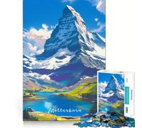 Rompecabezas de 1000 Piezas para Adolescentes,Reflejo del Matterhorn,Corte preciso,Divertido Juego de lógica,Juego Tranquilo,decoración navideña,Regalo (38x26cm)